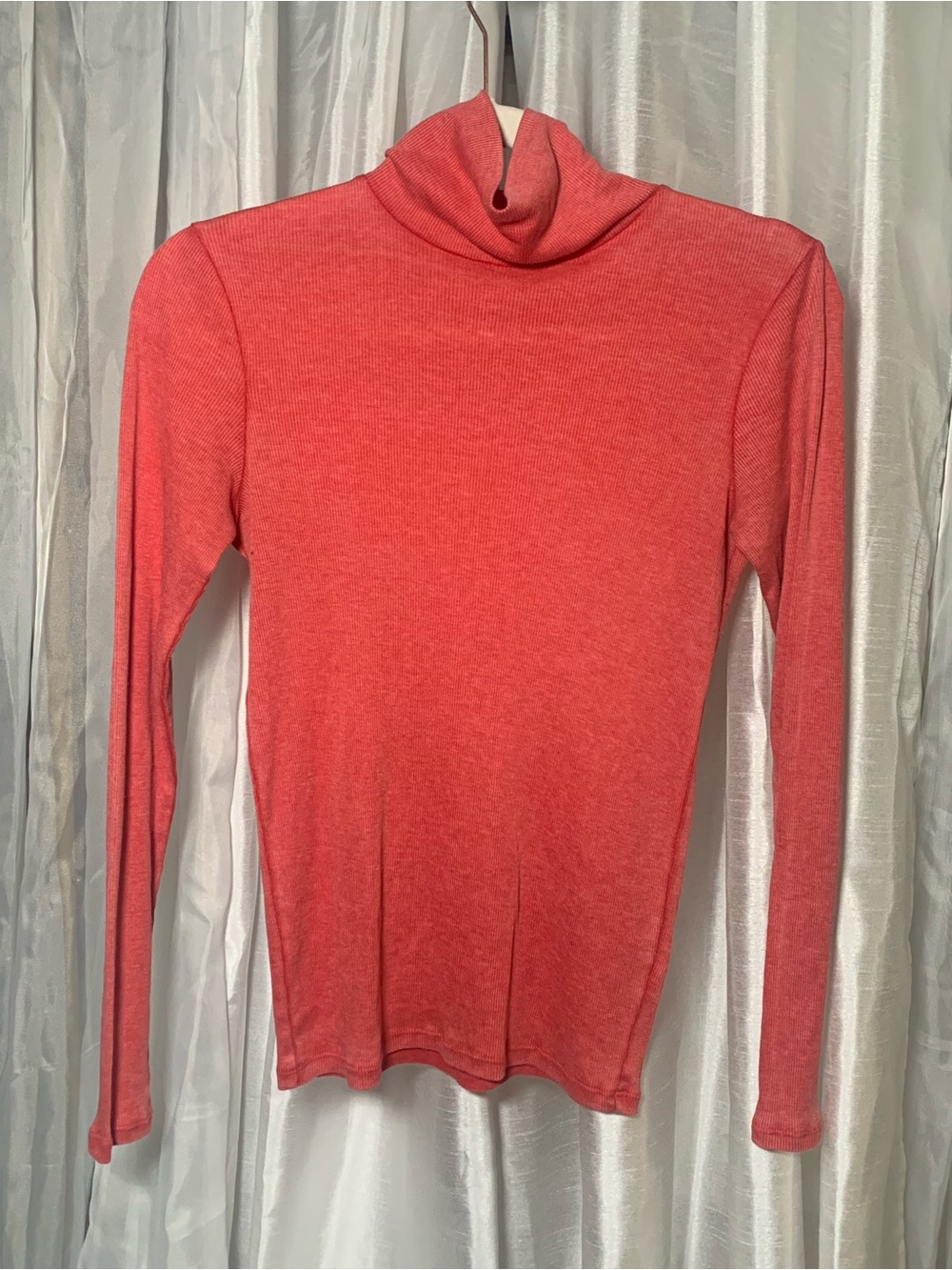 aerie Coral Pink Ribbed Tee